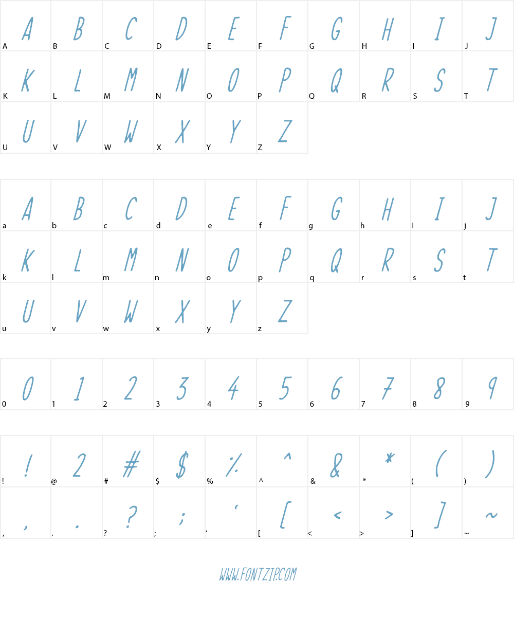 Skinny Things Font Character